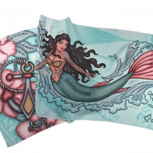 mermaid cigarette case Antique Silver Case, Hand-painted Black Enamel, Personalized Mermaid Plastic Push-to-Open Cigarette Cases-